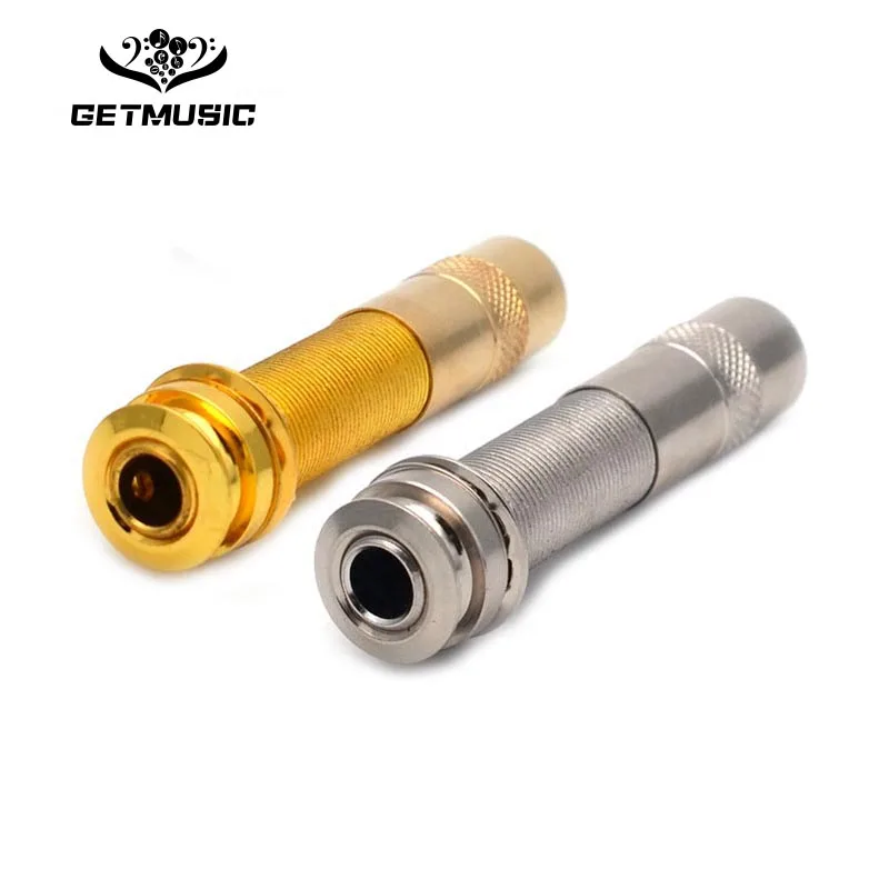 

Mono Acoustic guitar pickup End Pin 1/4" Output Jack with Back Protecting Cover Chrome/Gold