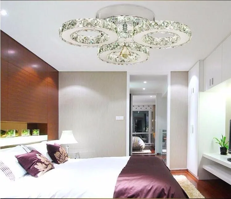 Lustre de Teto Lâmpada do Teto para Bedroon Cristal Iluminação Anéis Moderno 30 w Led Lustres Luminaria Plafond Luminárias 3 7 High Quality home lighting