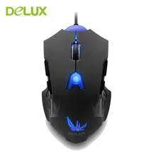 Delux Original USB Gaming Mouse 6 Color Backlight Wired Mice Superior Comfort Ergonomics for Gamer Laptop PC Desktop Free Ship