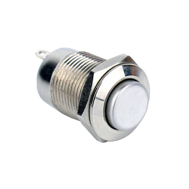 

W01 12mm Momentary Push Button Switch High Round Head Waterproof 1NO Switch Push Button