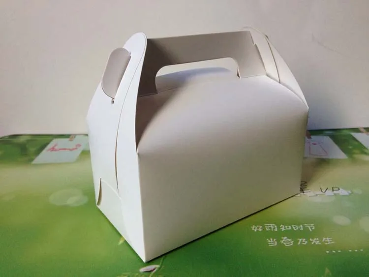 35 шт. 16,2*9*8 см белая упаковка из крафт-бумаги коробка для Мусса с ручкой для конфет \ тортов \ Упаковка для десертов коробки