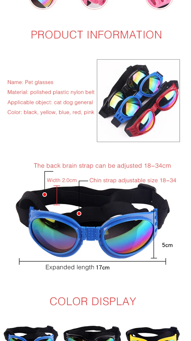 Новые привлекательные питомец собаки солнцезащитные очки, солнцезащитные очки защита для глаз одеваются многоцветные водонепроницаемые бум крутые ПЭТ очки