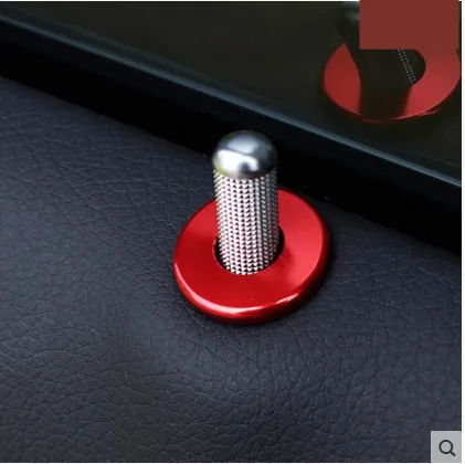 

4 Pcs Red Chrome Accessories Door Lock Ring Trim For Mercedes Benz C Class W205 C180 C200 C260 2015 2016,Car Styling