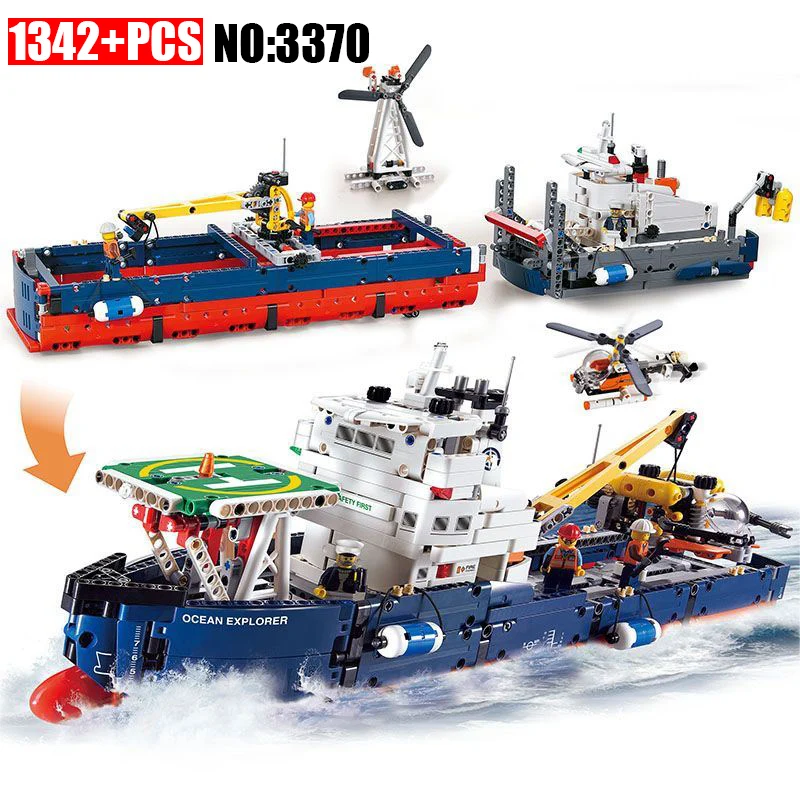 

1342Pcs 3370 Technic Series Ocean Explorer Model Building Kits Blocks DIY Bricks Toy For Children Gift 42064