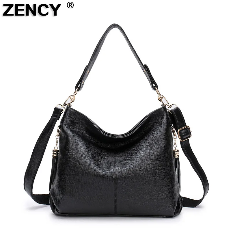 Couro da Marca de Luxo Bolsas de Ombro das Senhoras Bolsas de Compras do Sexo Bolsa do Mensageiro Zency Genuíno Feminino Bolsa Satchel 100%