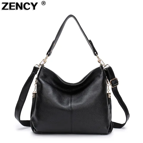 Couro da Marca de Luxo Bolsas de Ombro das Senhoras Bolsas de Compras do Sexo Bolsa do Mensageiro Zency Genuíno Feminino Bolsa Satchel 100%