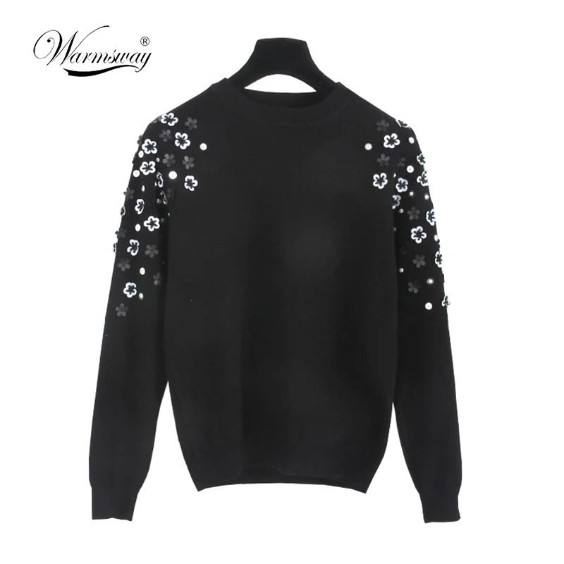 Autumn & Winter Fashion Thick Warm Pullover Sweater Computer Knitted Sequined Beading Women sueter mujer Celebrity C-013