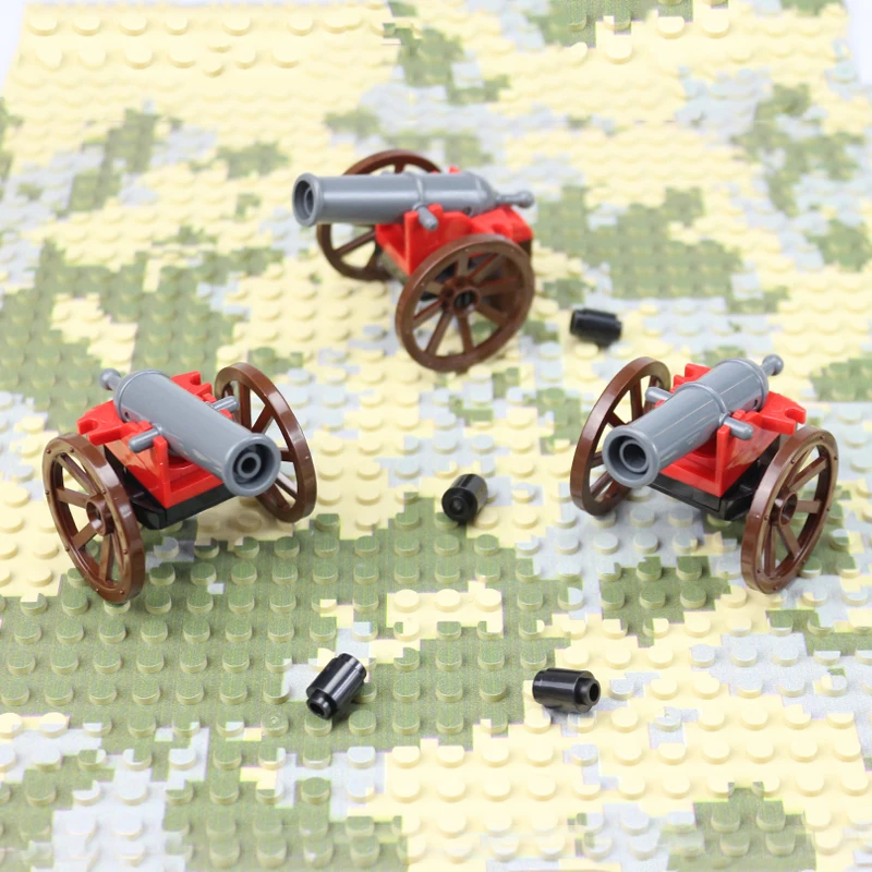 3 шт. оружие пушка с колесами ракушки для фигурок сила земли MOC | Блочные конструкторы -32845860131