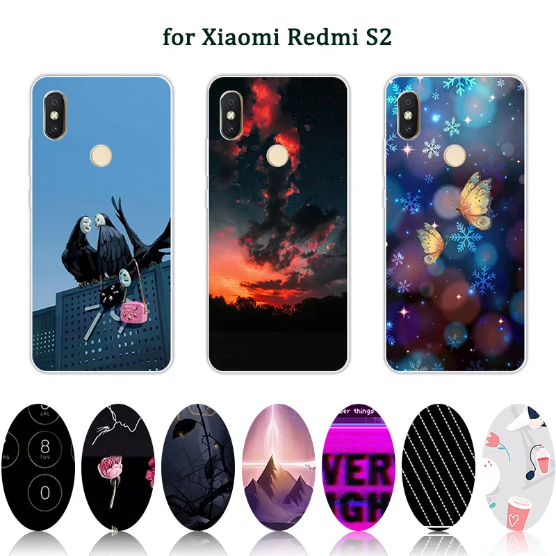 for Xiaomi Redmi S2 / Y2 Luxury Buliding Back Cover Black Matte Full Protection 5.99 inch Clear Silicone Phone Case |