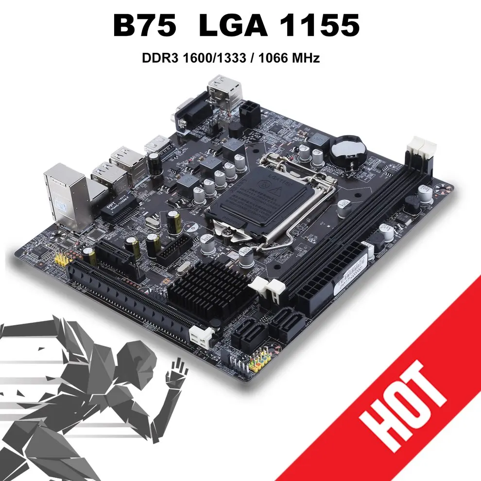 B75 LGA 1155 Desktop Computer Mainboard with SATA 2.0 USB 3.0 2 DDR3 DIMMs 16G Motherboard for PC Durable Accessories for intel