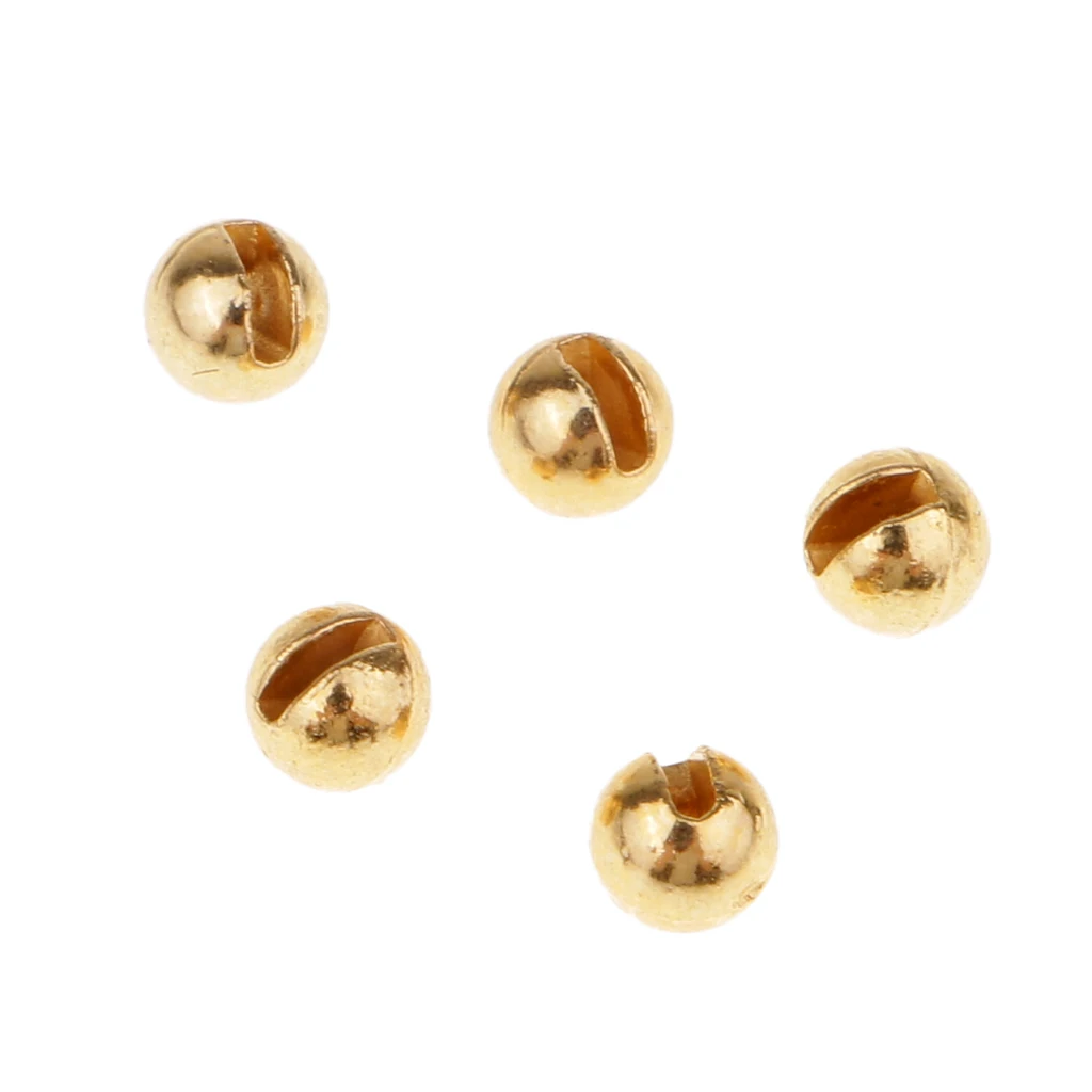 

50pcs Fly Tying Slotted Tungsten Beads Heavy Deep Nymphs Head Beads 2 Types Senuelos de pesca Leurres de peche