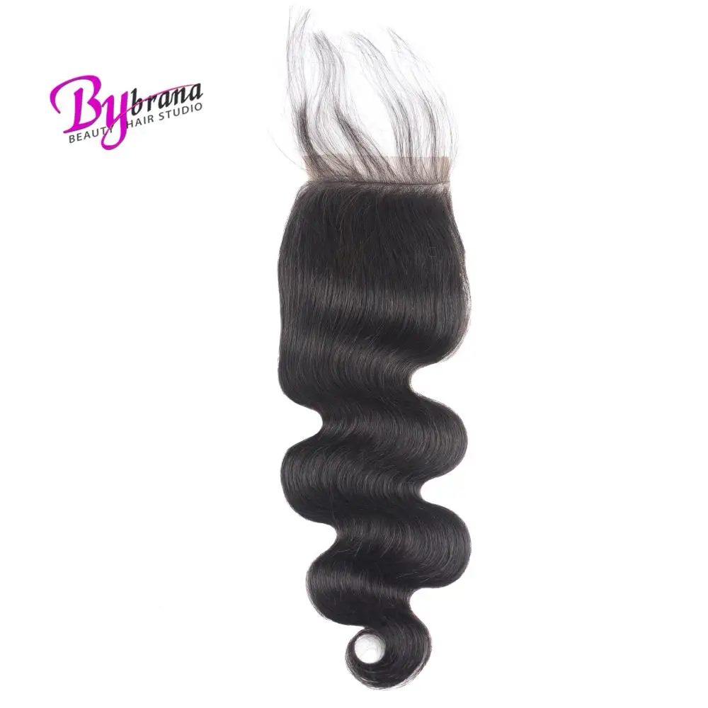  Brazilian Body Wave Closure Free Three Middle Part 100% Remy Human Hair Lace Closure With Baby Hair Natural Color Bybrana (9)