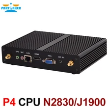 P4 безвентиляторный Intel Celeron N2810 двухъядерный Мини-ПК J1900 Quad Core 2.0 ГГц Windows7/8/10 мини-компьютер HDMI WIFI Dual LAN ТВ коробка