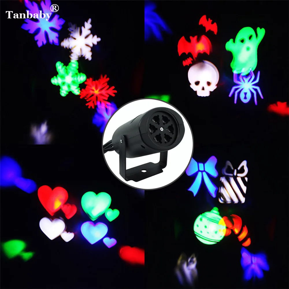 

Tanbaby Moving Snow Laser Projector Christmas Snowflake Rotating LED Stage Light for Valentine Party Landscape Light Garden DMX