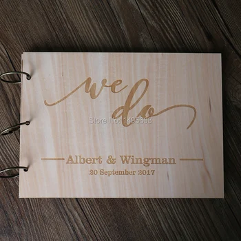 

WE DO Wedding Guest Book Wood , Custom We Do Wood Photo ALbum ,Wedding Gift