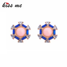 KISS ME милые модные Розовые Геометрические серьги-гвоздики модные ювелирные изделия бренд женские аксессуары Brincos