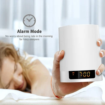 

Digital Sensor LED Bedside Lamp + Dimmable Warm Light amp Color Changing LED Alarm Clock with Wireless Bluetooth Speaker Touch