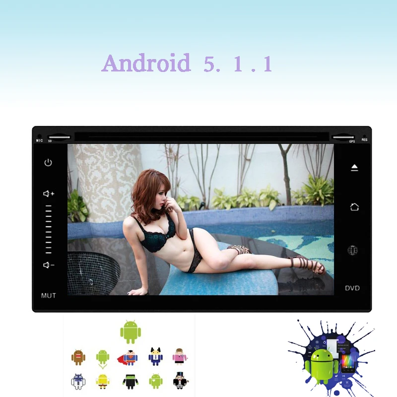 6. 2 'ƈ DIN Android 5.1 GPS Навигации Bluetooth AM/FM/RDS ChargerSteering Колеса Обратный парковка Для
