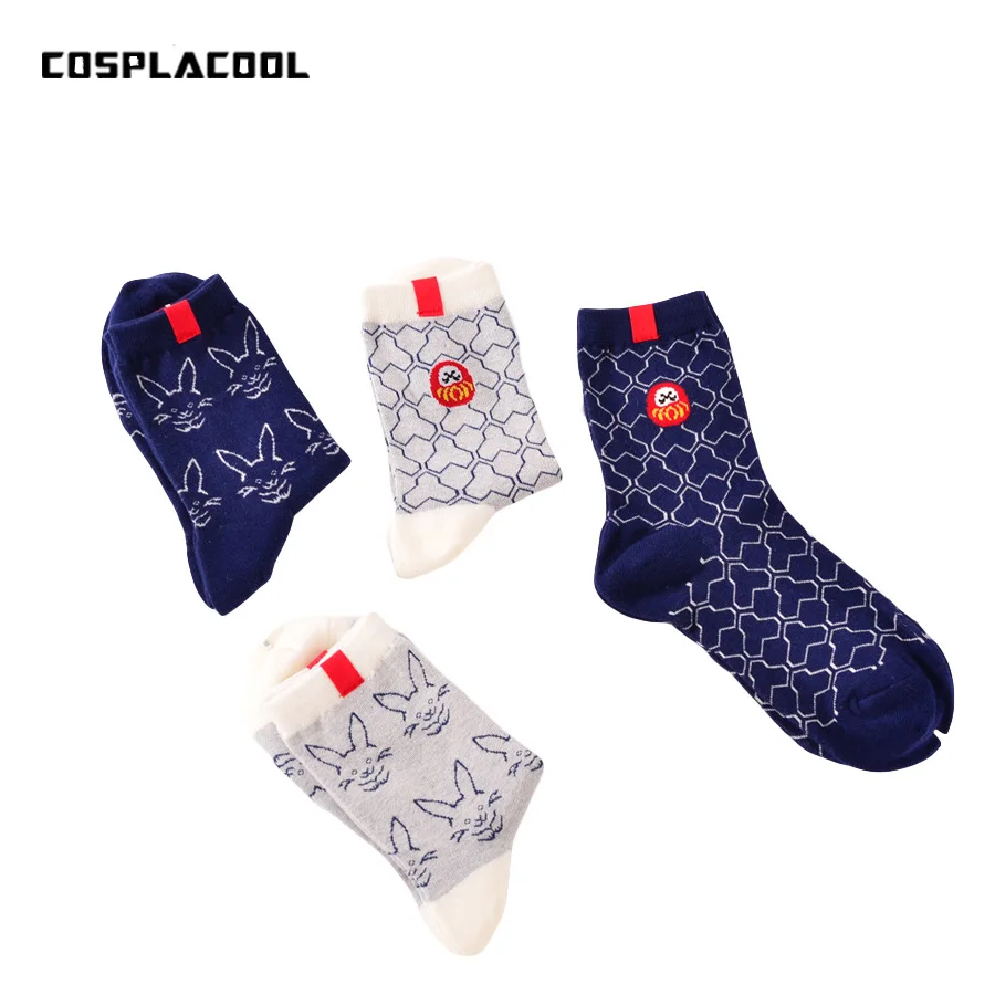 

2018 Winter Autumn Japanese Cute Harajuku Creative Funny Geometric Cat PatternSocks calcetines Cartoon Female Cotton Tube Socks