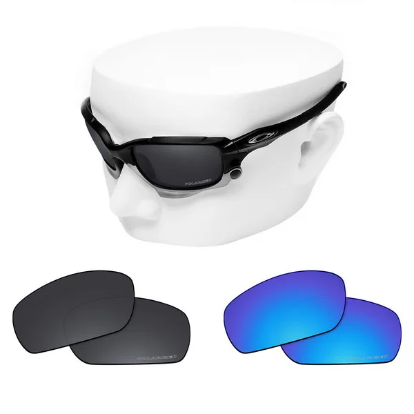 OOWLIT Анти-Царапины Сменные линзы для-Oakley Jawbone травления поляризованных солнцезащитных очков - Цвет линз: Black and Blue