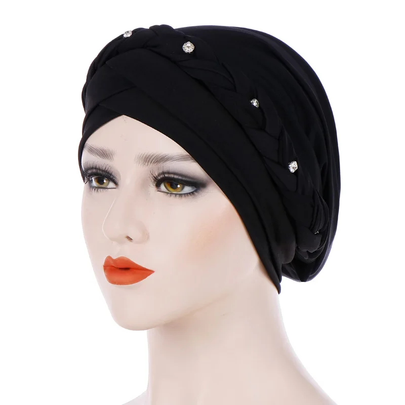 Плетеные исламские молитвенные шапки шарфы обертывания шапочки под хиджаб женские мусульманские шапки исламский хиджаб тюрбан - Цвет: 1