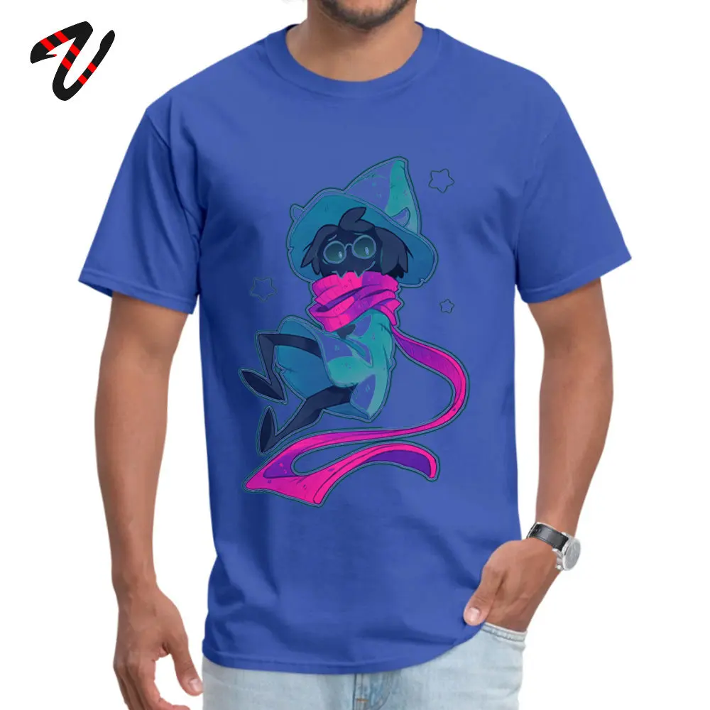 DELTARUNE Ralsei Design T Shirts for Men All Cotton Summer Fall Tops & Tees Summer T-Shirt Short Sleeve 2018 Discount Crewneck DELTARUNE Ralsei12532 blue