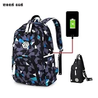 Университетский рюкзак с зарядкой через usb для мальчиков, школьный рюкзак для ноутбука, водонепроницаемый рюкзак с геометрическим узором, mochilas para viagens, сумка для мальчиков