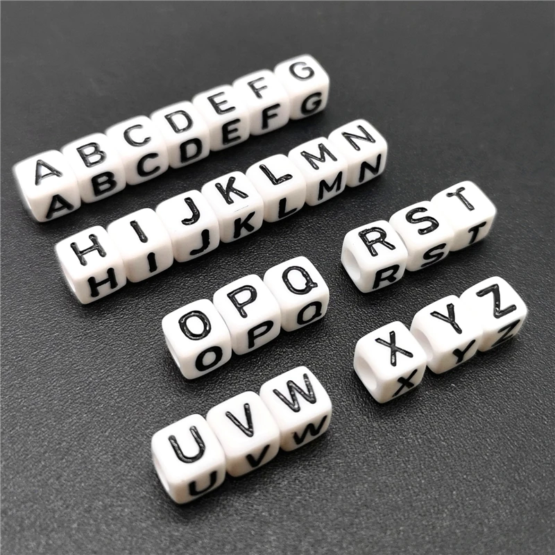 100 шт 6 мм A-Z Квадратные бусины алфавита акриловые бусины для самостоятельного изготовления ювелирных изделий браслет ожерелье аксессуары