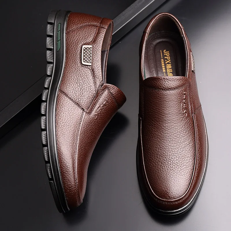 Hommes En Brown Naturel Confortable Chaussures black Pied Papa Directe Ronde Casual De Usine Tête Ensemble Et Cuir Modèles Explosion Lumière wnv8mN0
