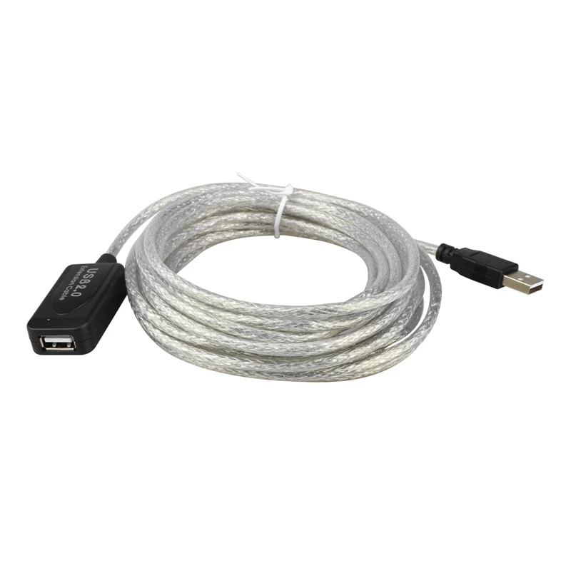 5 м USB 2,0 Активный репитер кабель удлинитель увеличивает длину кабеля вашего устройства без потери сигнала и выходной мощности - Цвет: clear