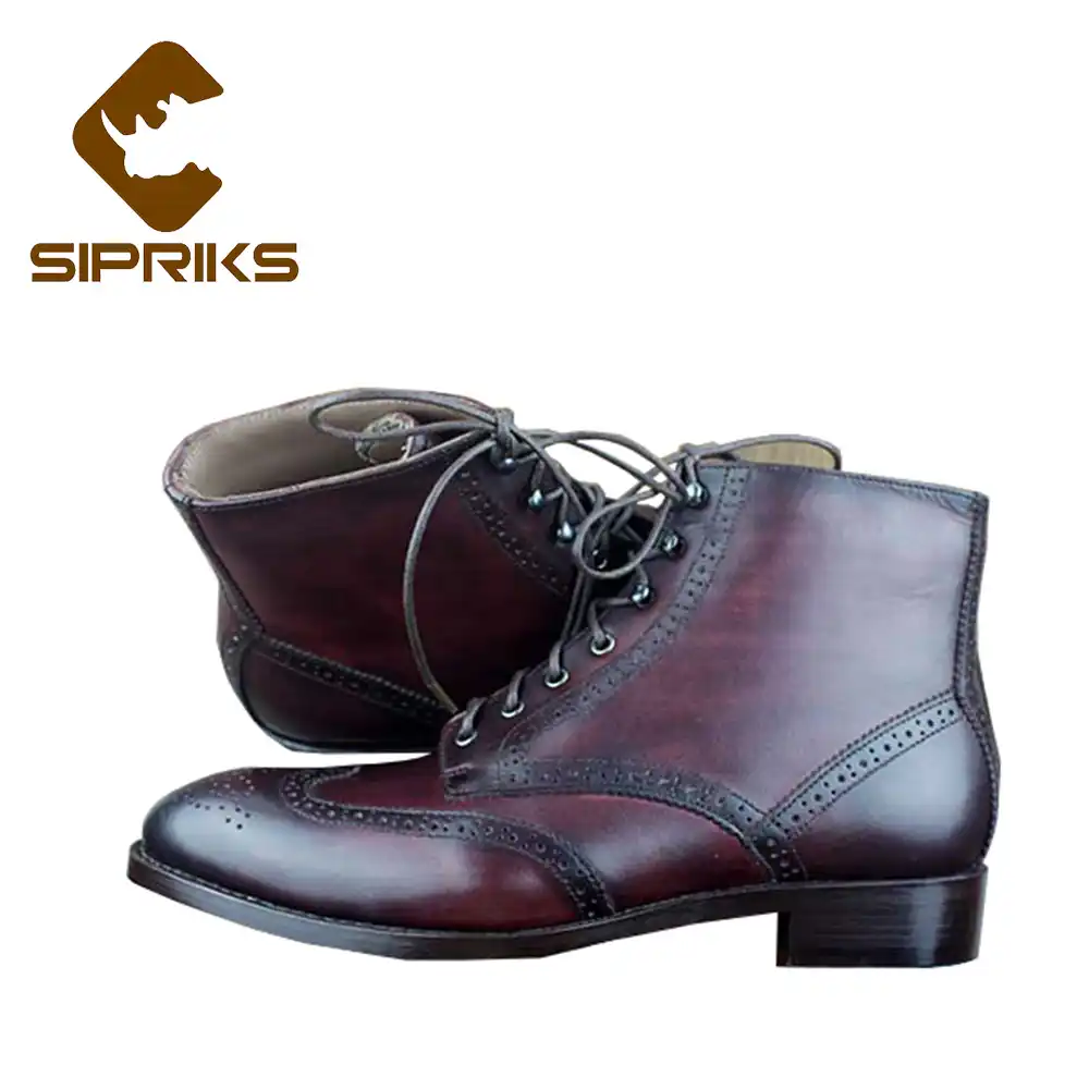 mens burgundy dress boots