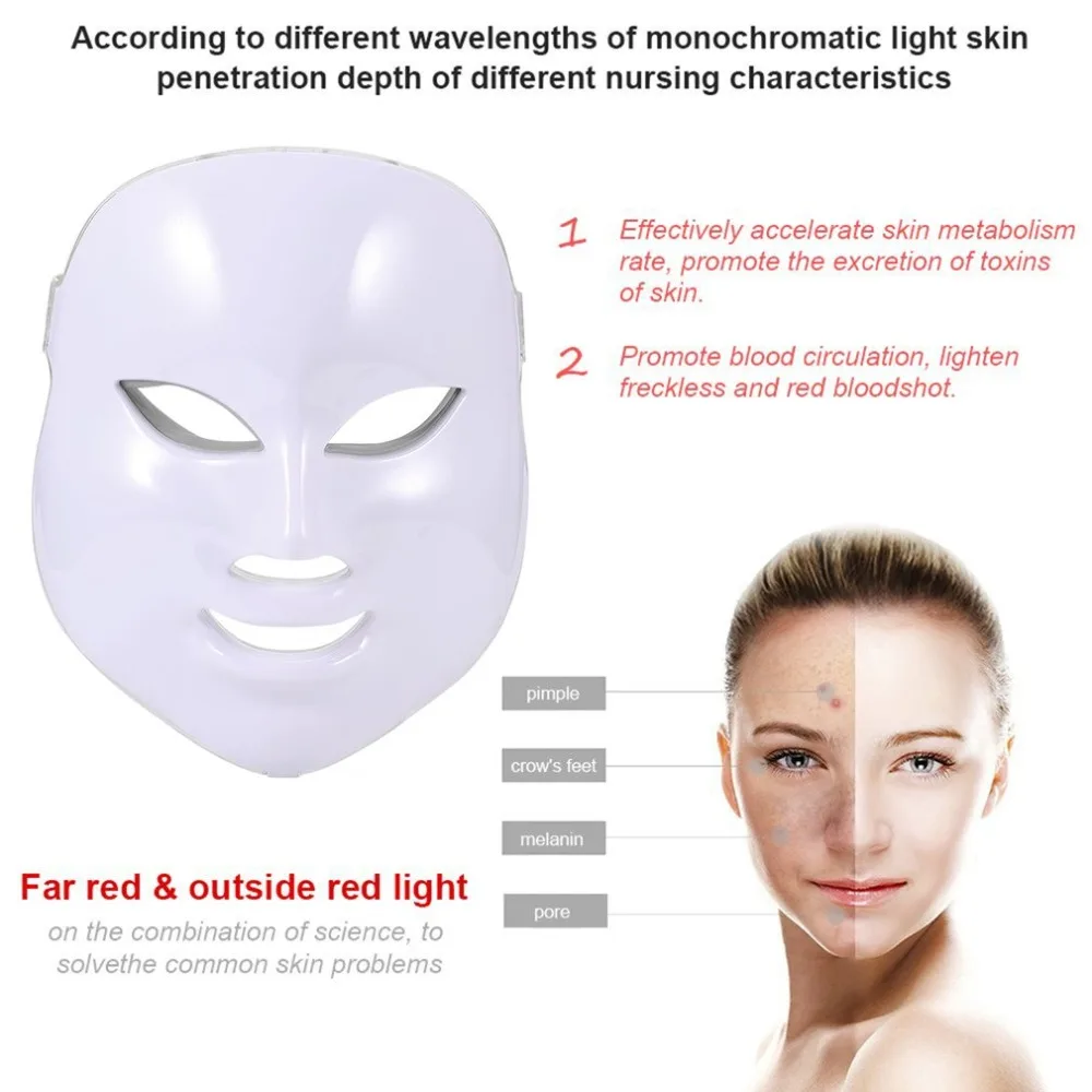 

Hot Korean Photodynamic LED Facial Mask Home Use Beauty Instrument Anti acne Skin Rejuvenation LED Photodynamic Beauty Face Mask