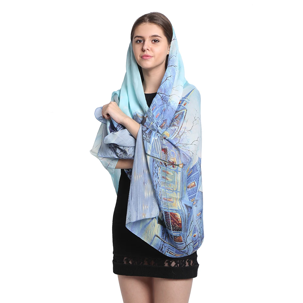 

[Long Scarf]100% Silk Chiffon Scarf 110X180cm Natural Printed Silk Scarf New Desigual Flower Pattern Women Scarves and Shawls