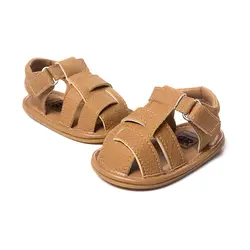 Летние сандалии для маленьких девочек; нескользящая обувь для малышей; детская обувь из искусственной кожи