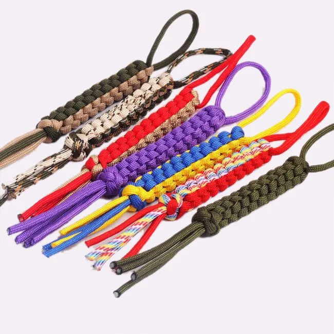 

2PCS Nylon Lanyard Tail Rope Cord Knot Chain EDC Paracord Rope For Knife Beads Lanyard Keychain DIY Decorative Accessories
