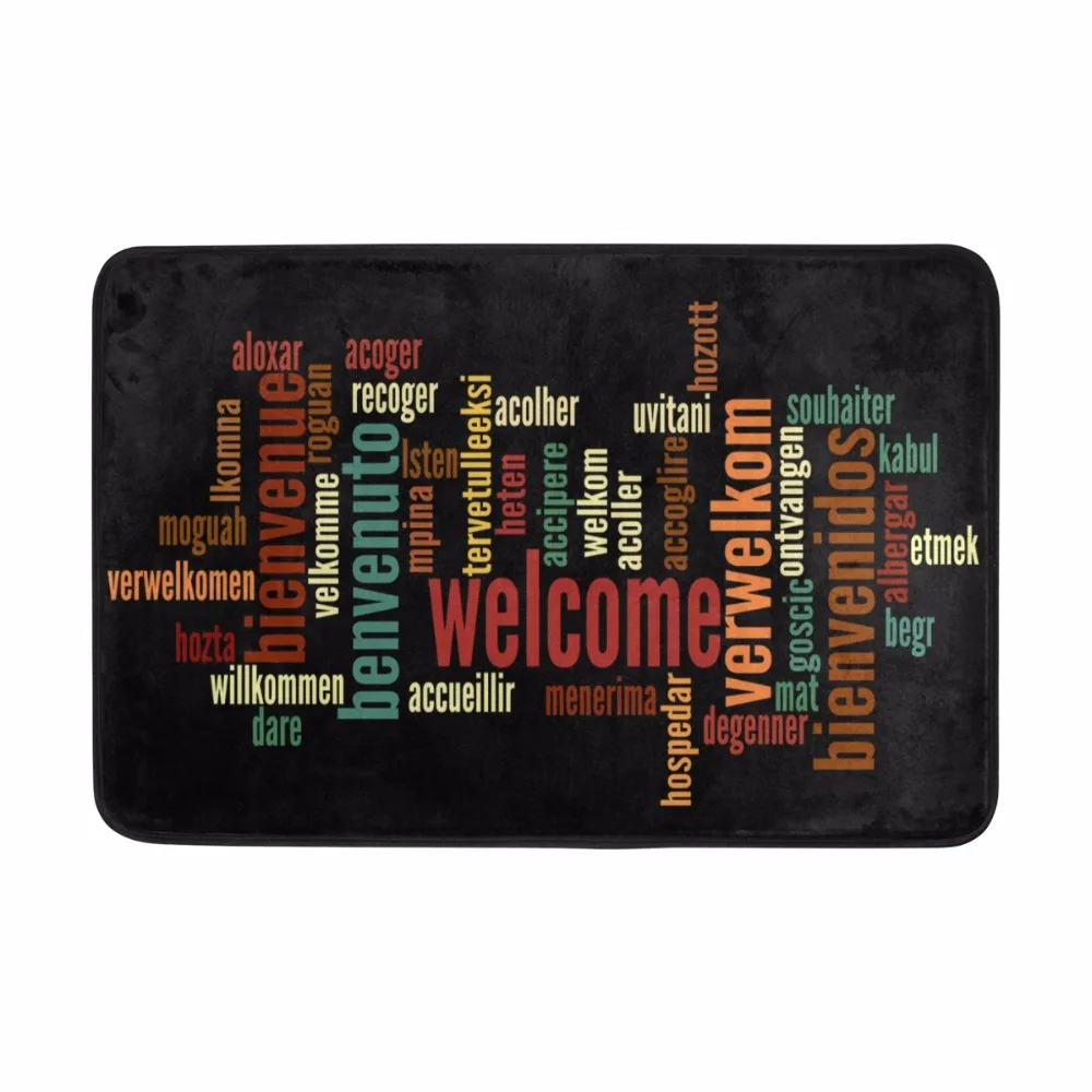 Various Language Mats Anti Slip Doormats Personality Design