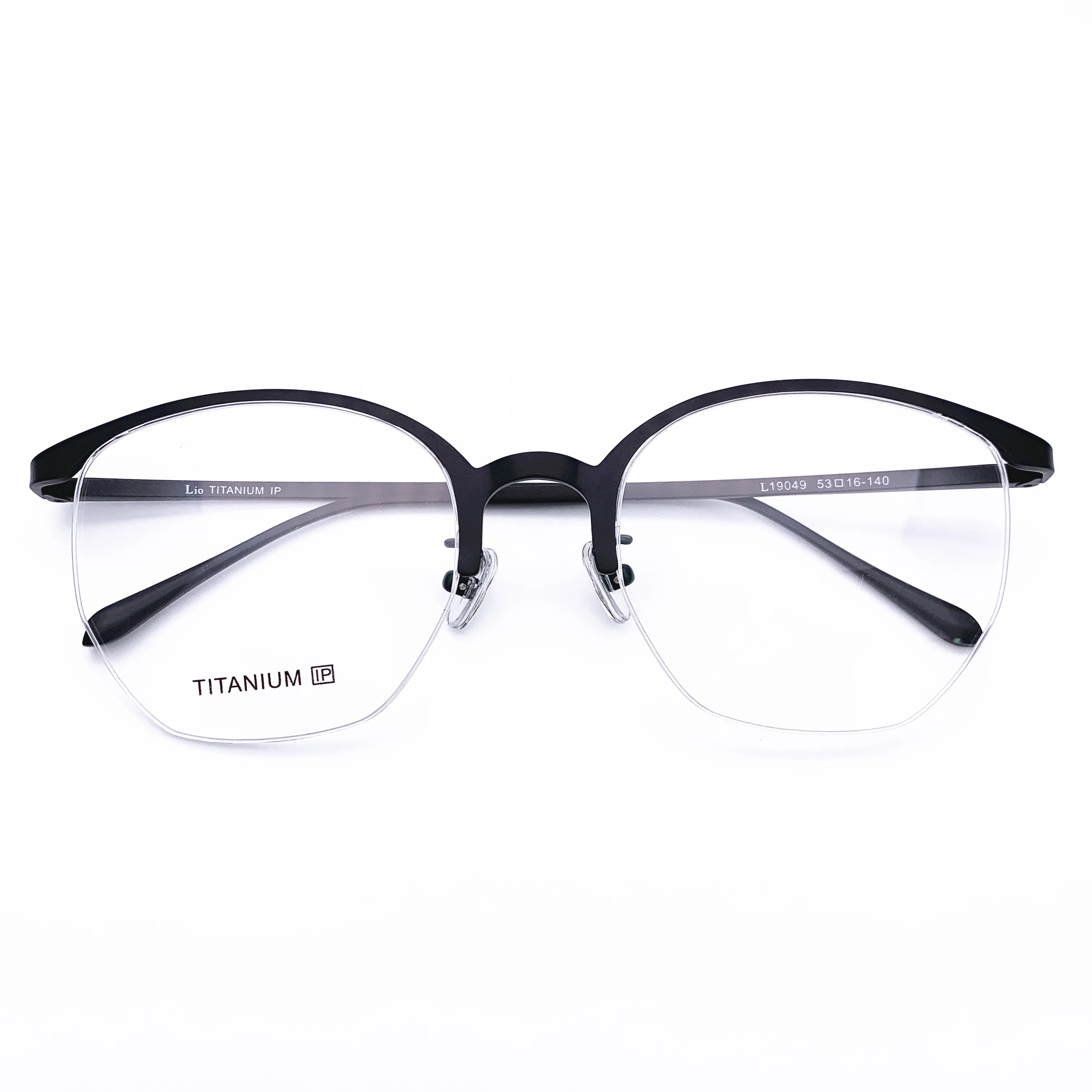 

Belight Optical Titanium Mens Half rimless Irregular Shape Glasses Frames Designer EyeGlasses Fashion Prescription Eyewear 19049