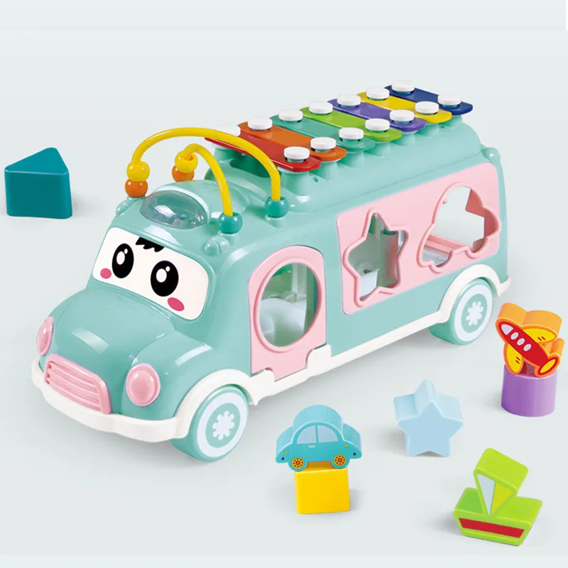 

Musical Instrument Baby Toys Knock Piano Bus Shape Learning Car Kids Toys For Baby Music Hand Eye Coordination Toys baby gifts