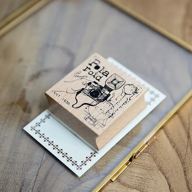 Aesthetic movement wood stamp DIY wooden rubber stamps for scrapbooking