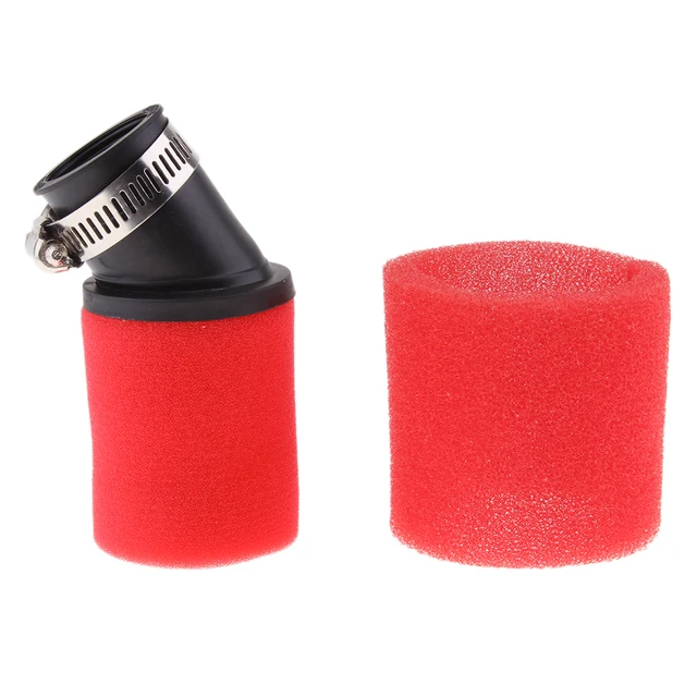 RED 48mm Bent Angled Foam Air Filter Pod PIT PRO Trail Quad Dirt Bike - Foto 9