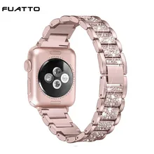 For Apple Watch Band 40mm 44mm 38mm 42mm Diamond Stainless Steel Loop for Apple Watch series 4 3 2 1 iWatch Rose Pink Bracelet