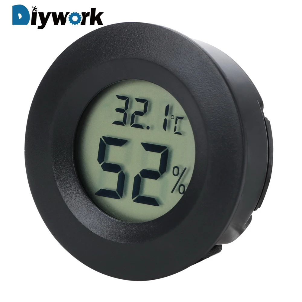 DIYWORK LCD Digital Reptile Thermometer And Hygrometer Embedded Lizard