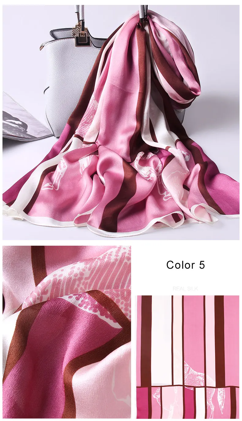 Женский шарф из натурального шелка, новинка, Роскошные шали и палантины с принтом, женский платок, шарф из натурального шелка, шарфы