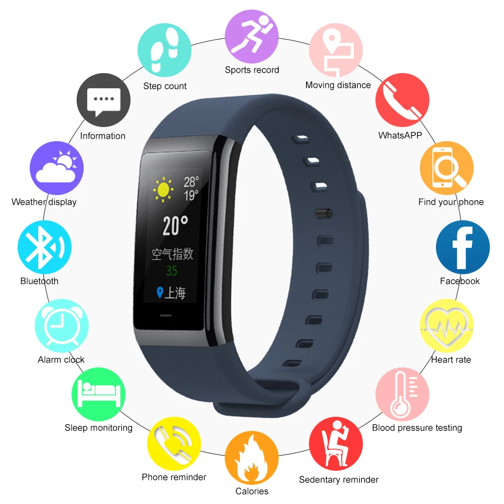

[English Version] Xiaomi Huami Amazfit Cor Mi Dong Band 1.23 inch Color IPS Screen Smart Wristband Heart Rate Monitor Bracelet