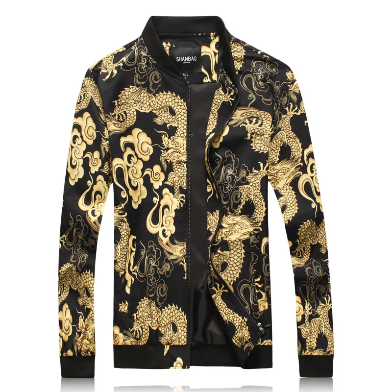 

New Fashion Design Men's Cotton Gold Printed Blazer Jacket 4XL