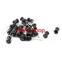 

20 x 100mH 100mA 6x8mm 10% Ferrite Core Shielded Radial Lead Inductor Black