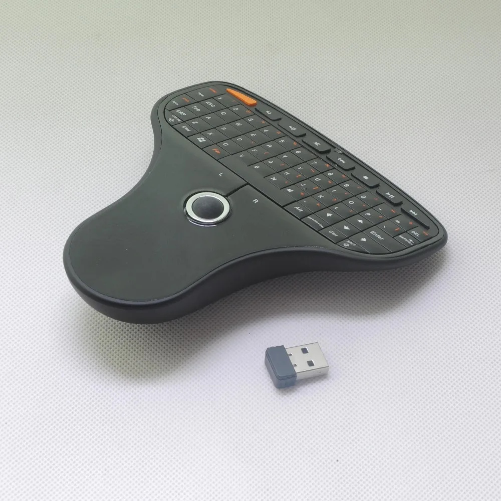Mini Wireless Slim Multimedia Trackball Gaming Keyboard 2.4GHz Remote