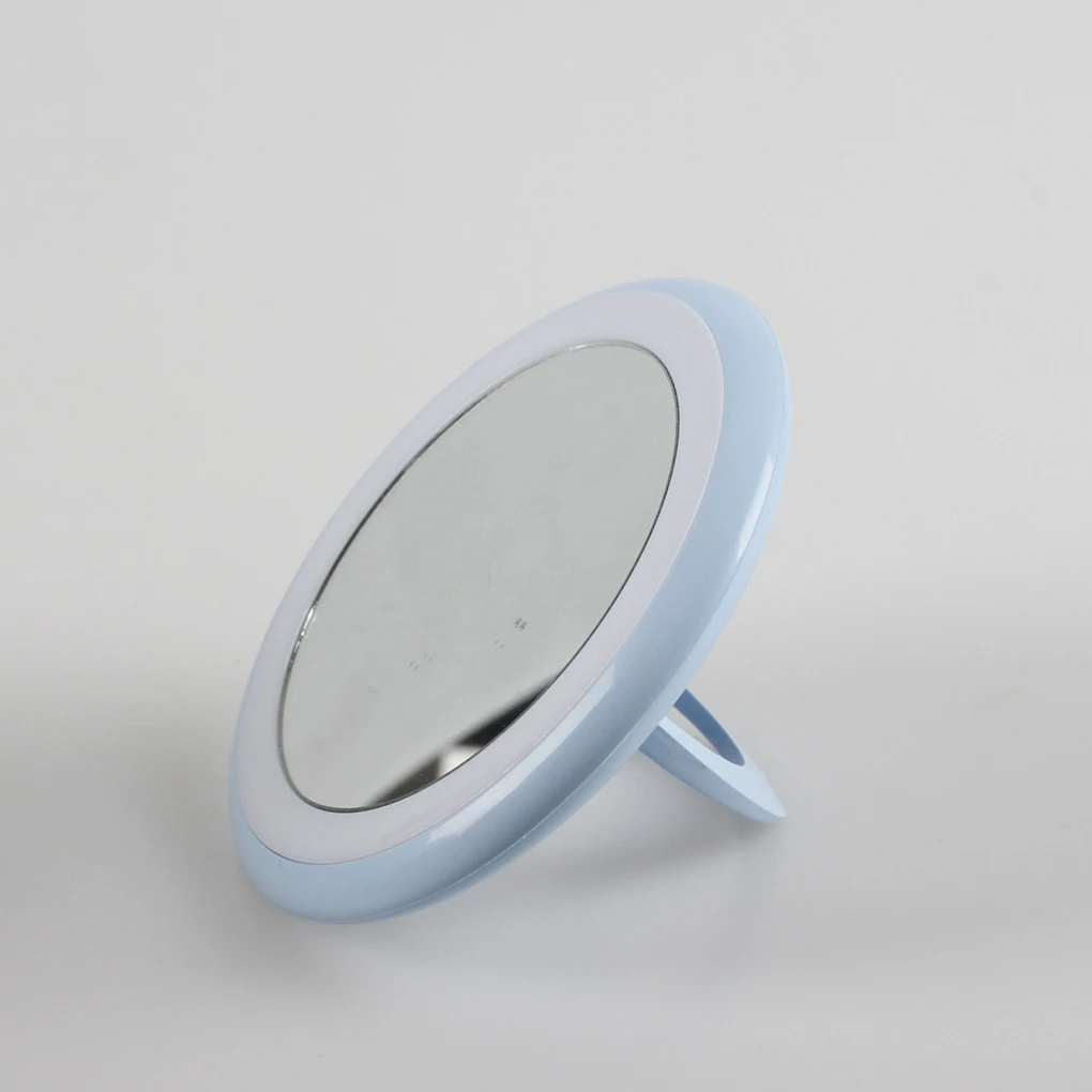 Мини светодиодный макияж Круглый Форма косметическое зеркало USB Платные складной Портативный кольцо Стенд Руку косметическое зеркало