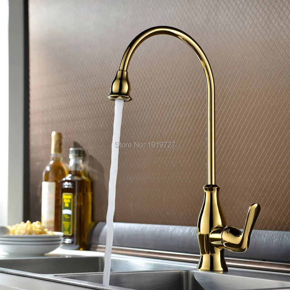 2016 brass hot cold single lever high arc kitchen sink faucet with swivel spout brushedchrometitanium goldoil rubbed bronze - Kitchen Sink Titanium 2016 brass hot cold single lever high arc kitchen sink faucet with swivel spout brushedchrometitanium goldoil rubbed bronze - Kitchen Sink Titanium