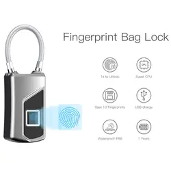 Портативный смарт-fingerprint Lock IP66 Водонепроницаемый Anti-Theft замок безопасности двери Чемодан замок для чемодана зарядка через usb замок для